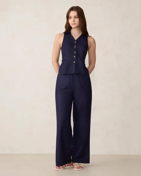 Shein Spread Collar Drop Shoulder Shirt With Pants