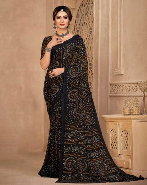 Bandhani Print Chiffon Saree