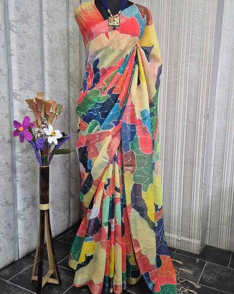 Printed Saree with Running Blouse Piece