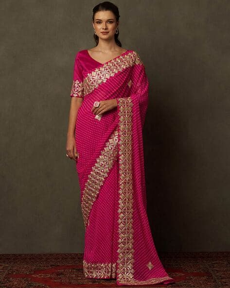 Striped Saree with Contrast Border