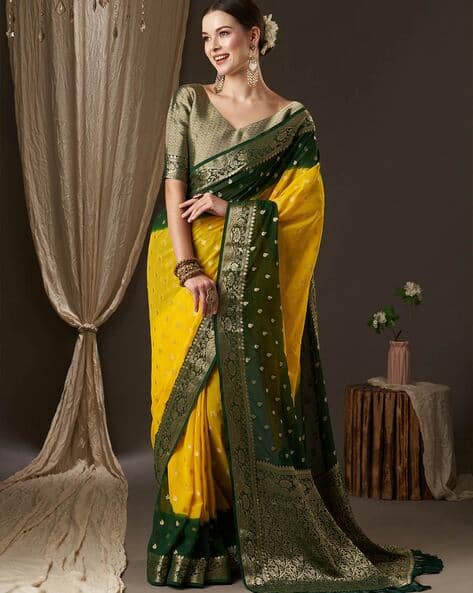 Kanjeevaram Woven Saree with Tassels