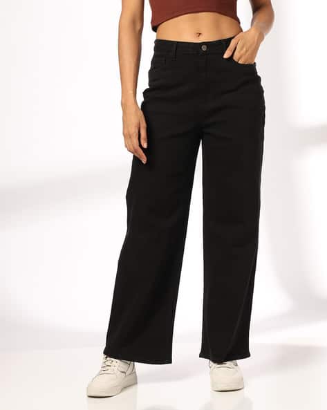Shein Wide Leg Full Length High Rise Mid Wash Jeans