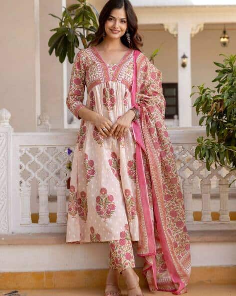Women Printed Anarkali Kurta Set