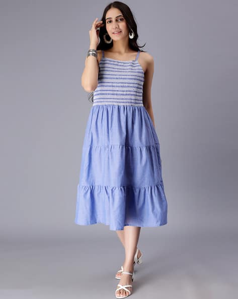Women Smocked Tiered Dress