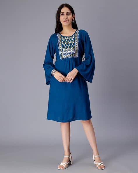 Women Embroidered A-Line Dress