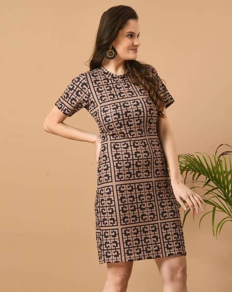 Women Round-Neck Bodycon Dress