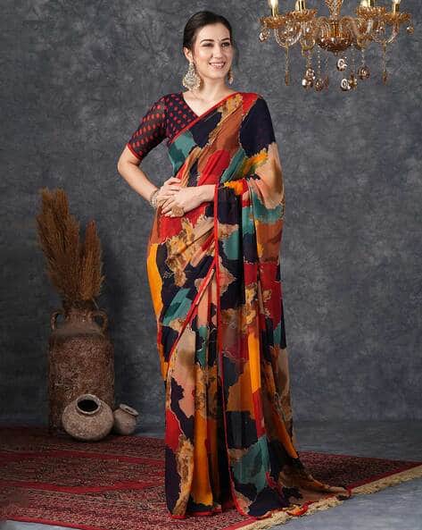 Women Printed Georgette Saree