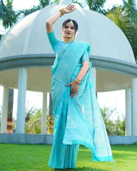 Banarasi Woven Saree with Zari Border