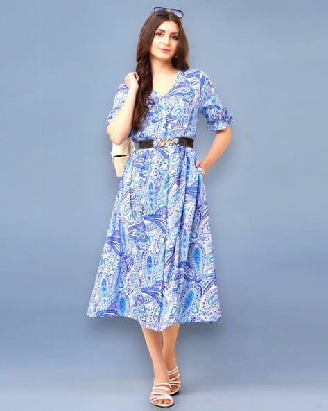 Women Paisley Fit and Flare Dress