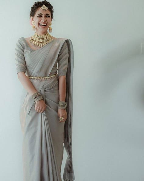 Kanjeevaram Woven Saree with Zari Border