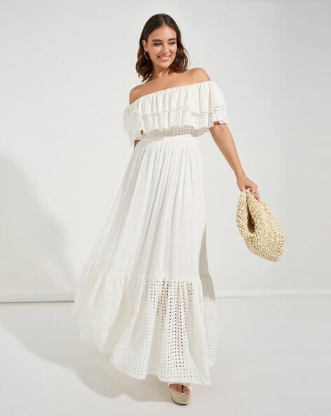 Women Off-Shoulder Tiered Dress