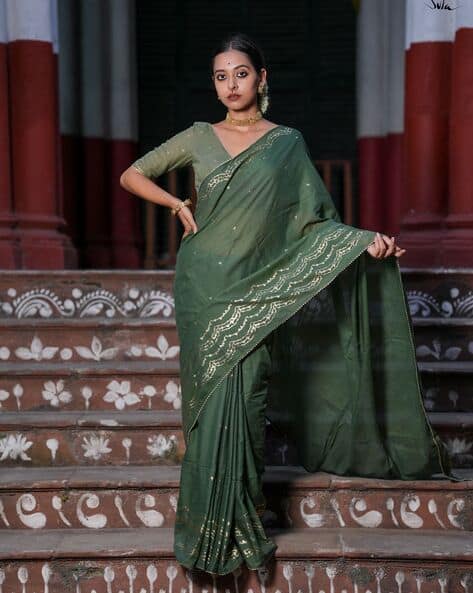 Women Cotton Viscose Saree