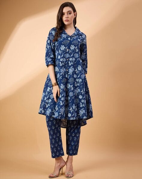 Women Printed 3-Piece Shirt & Trousers Set