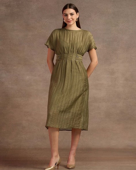 Women Round-Neck Sheath Dress