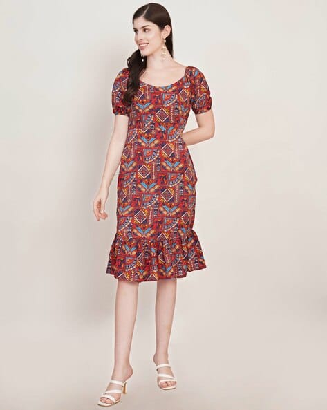 Printed Sheath Dress