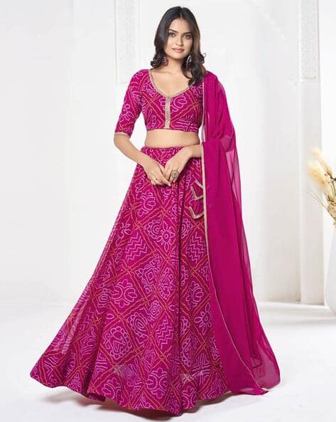 Women Embroidered Flared Lehenga Choli Set