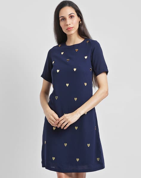 Embellished A-line Dress