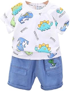 Indhrani T-shirt and Short Set for Baby Boys & Girls, Printed Half Sleeves Clothing Set for Kids