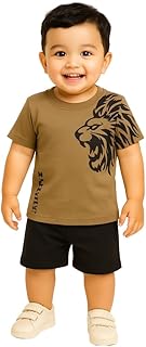 TrendInks Kids Clothes for Boys | Lightweight, Breathable Baby Boy Dress | Printed Cotton T-shirt and Shorts | Comfortable Kids Boys Dress