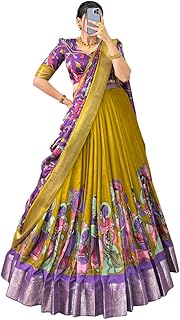 Vastarakaari Latest Kalamkari Printed Patola Dola Silk Lehenga Choli With Dupatta and Traditional Separate Blouse Pis