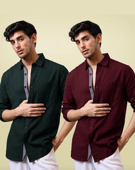 Men Geometric Pattern Slim Fit Shirt