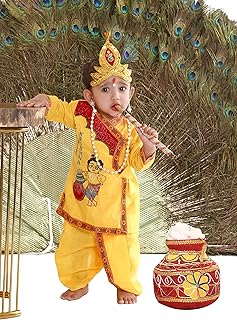 Radha and Krishna Brocade Fabric Janmashtami Mythological Character Costume