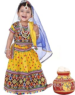 Raj Fancy Dresses Radha and Krishna Brocade Fabric Janmashtami Mythological Character Costume