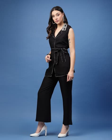 Women 2-Piece Co-Ord Set with Tie-Up Knot