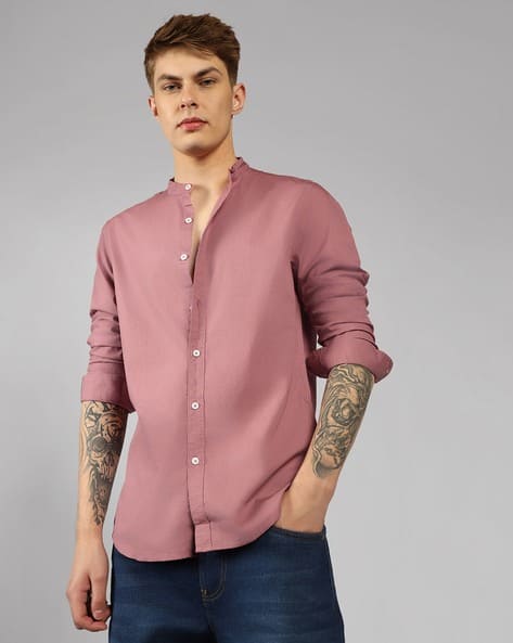 Men Smart Fit Cotton Shirt with Patch Pockets