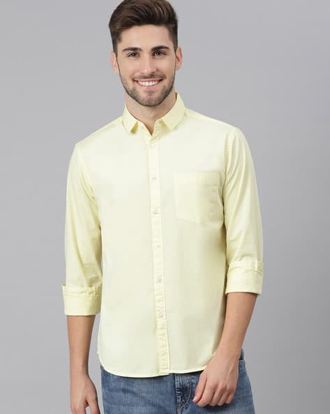 Shein Slim Fit Long Sleeve Colorblock Shirt
