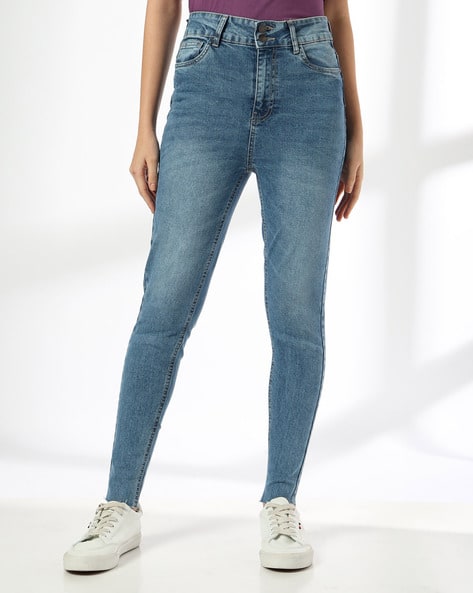Women High-Rise Mid-Wash Relaxed Fit Jeans