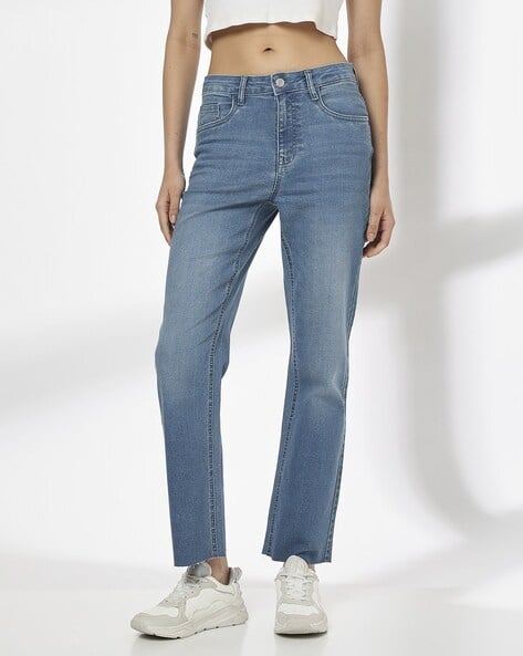 Women Lightly Washed Bootcut Fit Jeans