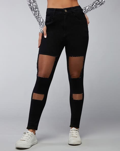 Women Lightly Washed Distressed Slim Fit Jeans