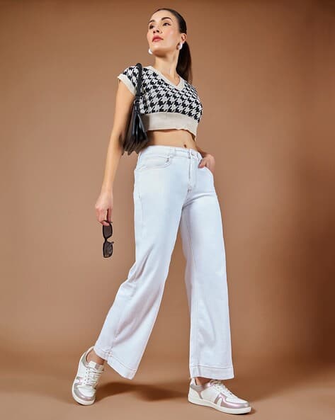 Shein Ankle Length Fixed Waist Loose Fit Jeans