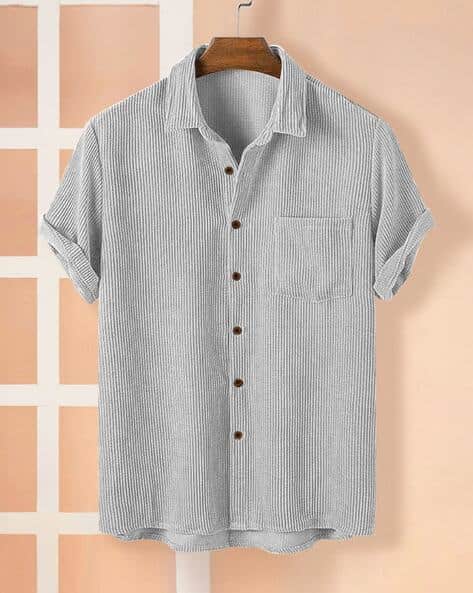 Tailored Fit Shirt with Logo Embroidery