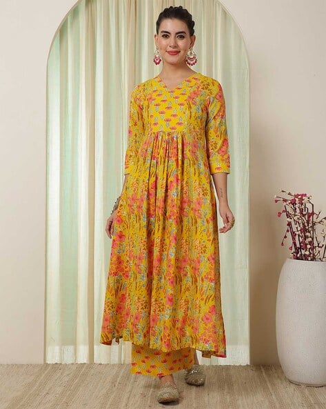 Women Floral Print 2-Piece Shirt with Palazzos Set
