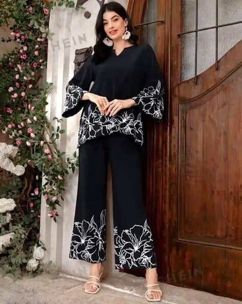 Women Printed Spread Collar Shirt 2-Piece Sets