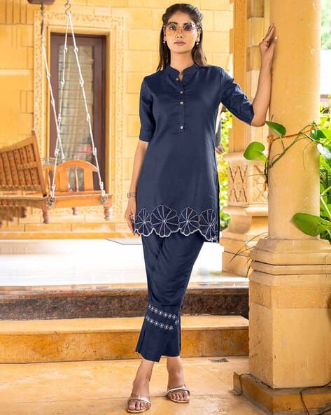 Floral Print Flared Tunic & Pants Set