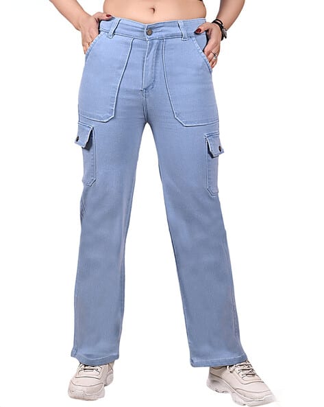 Shein Ankle Length Light Wash Straight Fit Jeans