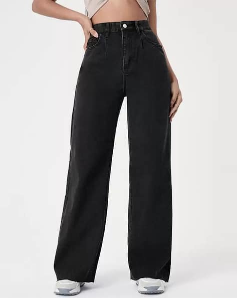 Women Mid-Wash High-Rise Loose Tapered Fit Jeans