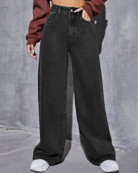Women Relaxed Fit Paperbag Mom Fit Jeans