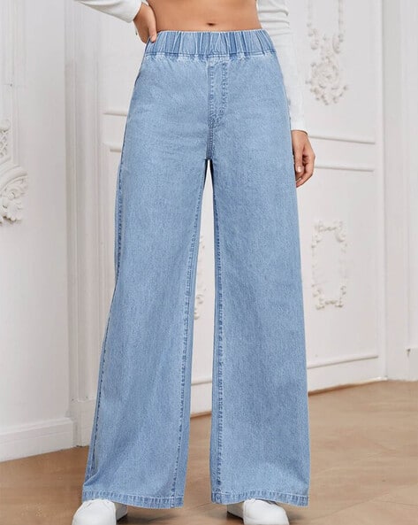 Women Washed Boyfriend Jeans