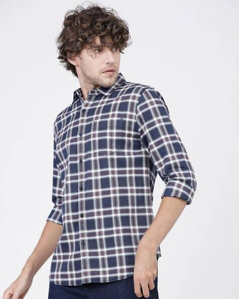 Men Micro Print Regular Fit Shirt