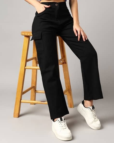 Women High Rise Wide Jeans