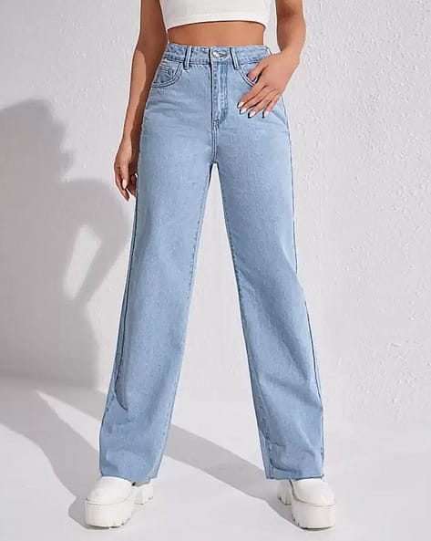 Women Stone Washed Slim Fit Jeans with 5-Pocket Styling