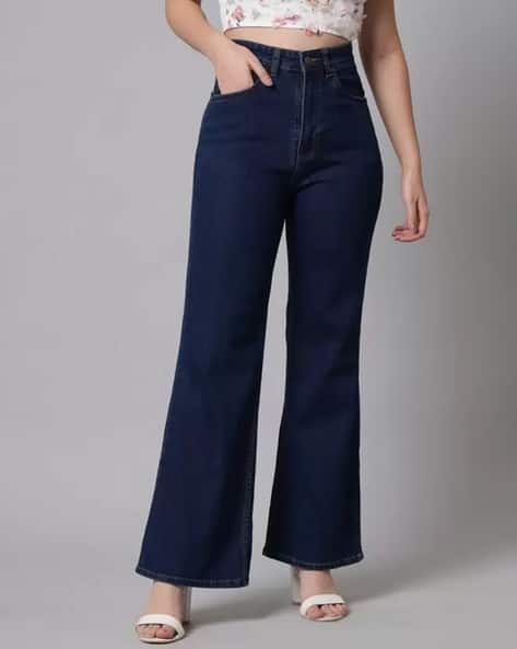 Shein Full Length Stone Wash Wide Jeans with Pockets