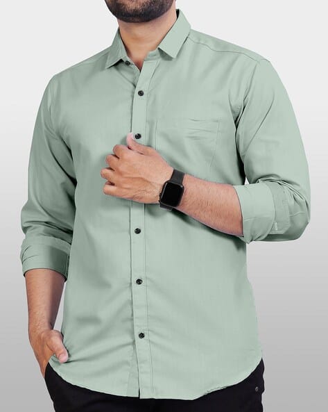 Checked Slim Fit Shirt with Patch Pocket