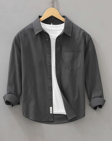 Checked Reversible Shirt with Slim Collar