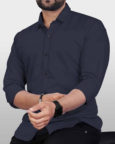 Men Cotlin Tailored Fit Shirt with Patch Pocket