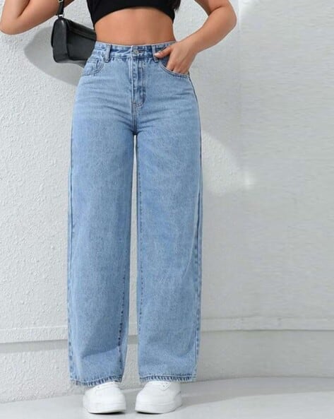 High-Rise Straight Jeans